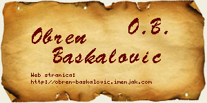 Obren Baškalović vizit kartica